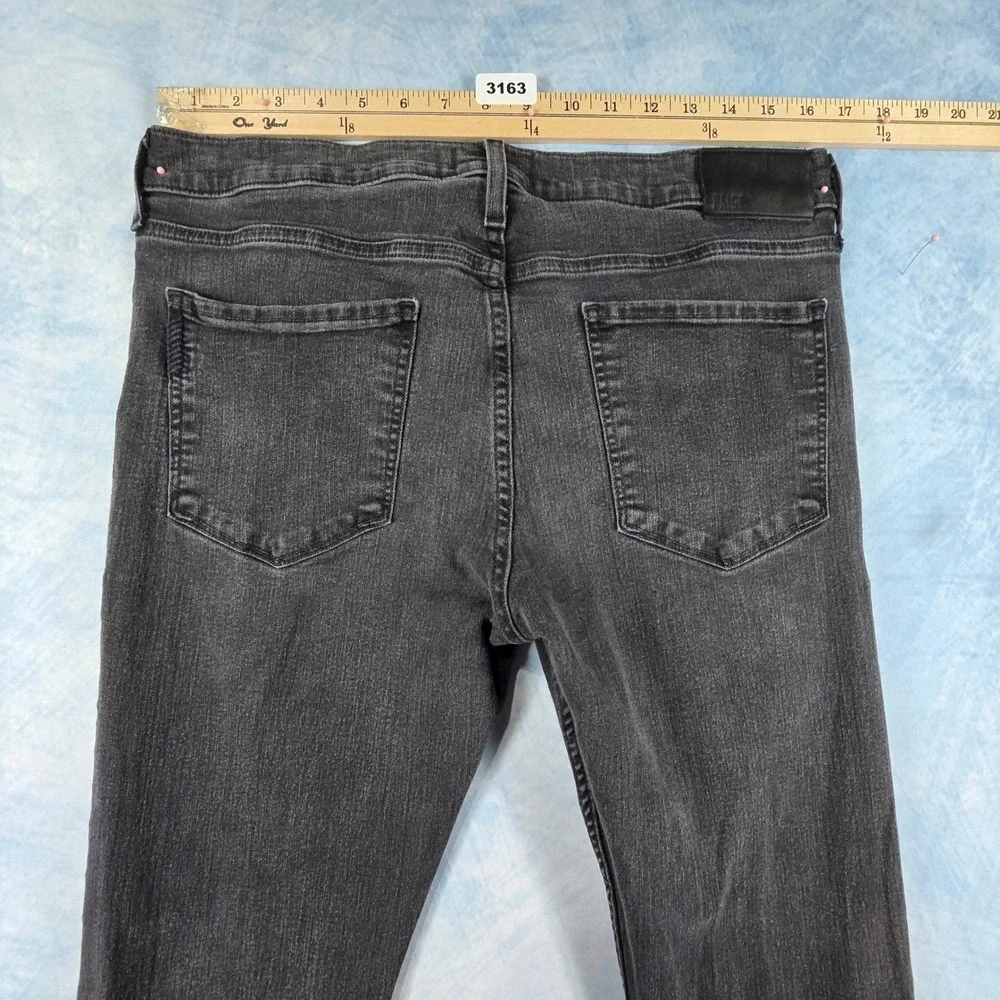 Paige Lennox Slim Fit Jeans Mens 33 Charcoal Gray Stretch Denim Pants